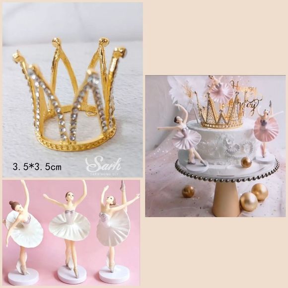 3 piece Ballet Girls Decoration Cake Topper Weddin - Picture 4 of 5